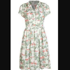 Palava Louise Dress Vintage Flamingo Ivory - UK 10